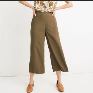 Madewell Huston Pull-On Crop Pants in Olive/Kale size S